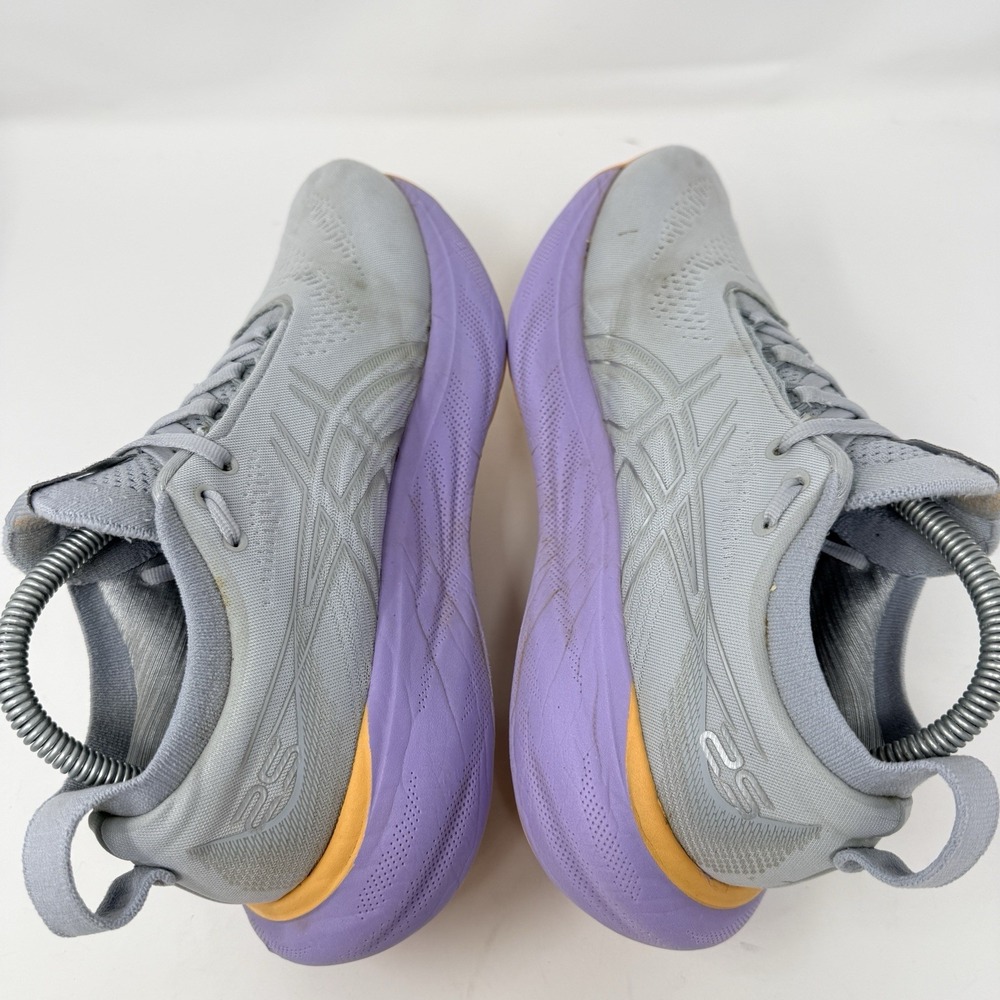 ASICS Gel-Nimbus 25 Womens Size 8 Running Shoes Grey Purple Orange 1012B356 - Picture 6 of 10